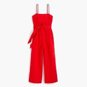 NEW J.Crew Spaghetti-strap Jumpsuit Red Linen
